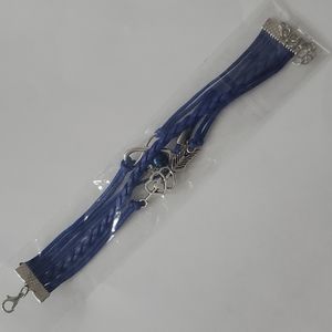 Blue Rope And Heart Bracelet